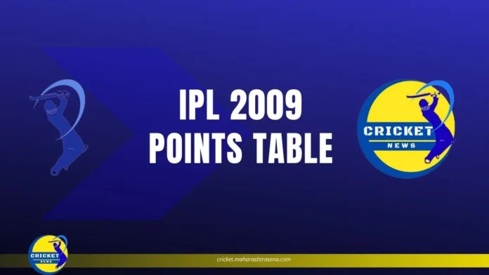 IPL 2009 Points Table Mens