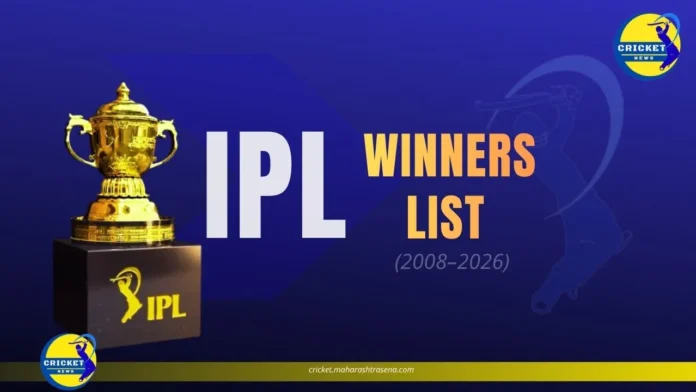 IPL Winners List (2008–2026)